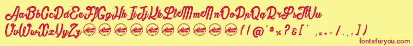 TheBullyPersonaluseonly Font – Red Fonts on Yellow Background