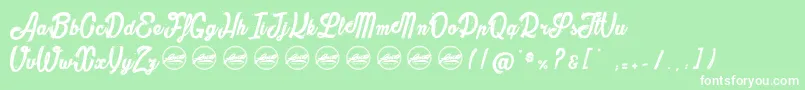 TheBullyPersonaluseonly Font – White Fonts on Green Background