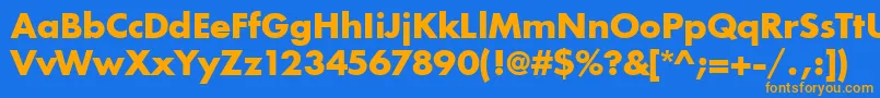 フォントIntrepidBold – オレンジ色の文字が青い背景にあります。