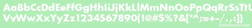 フォントIntrepidBold – 緑の背景に白い文字