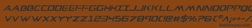 Czcionka WarEagleItalic – czarne czcionki na brązowym tle