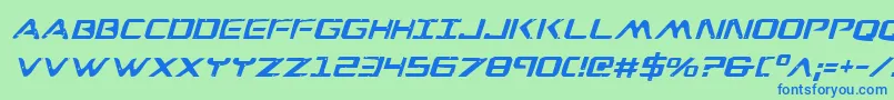Police WarEagleItalic – polices bleues sur fond vert