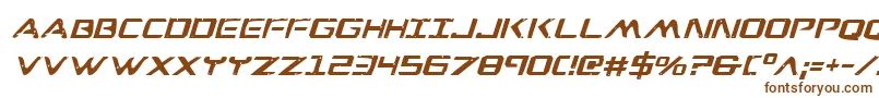 WarEagleItalic-Schriftart – Braune Schriften auf weißem Hintergrund