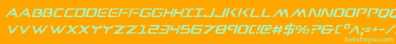 WarEagleItalic Font – Green Fonts on Orange Background