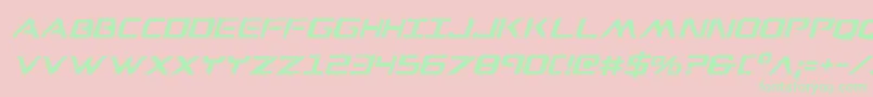 WarEagleItalic-Schriftart – Grüne Schriften auf rosa Hintergrund