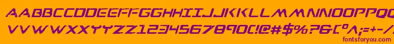 fuente WarEagleItalic – Fuentes Moradas Sobre Fondo Naranja