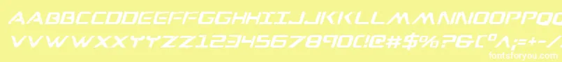Шрифт WarEagleItalic – белые шрифты на жёлтом фоне