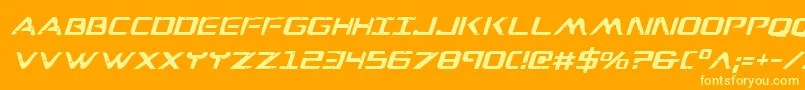 WarEagleItalic-fontti – keltaiset fontit oranssilla taustalla
