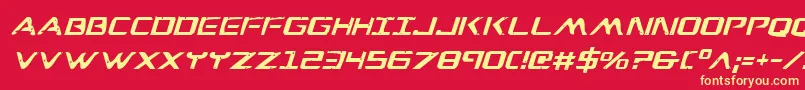 WarEagleItalic Font – Yellow Fonts on Red Background