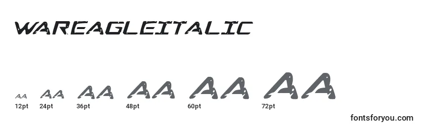 Размеры шрифта WarEagleItalic