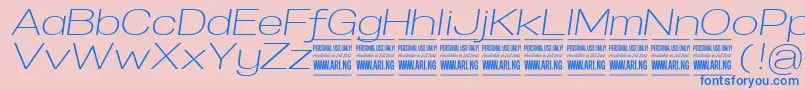 SpecifypersonalExplightitalic Font – Blue Fonts on Pink Background