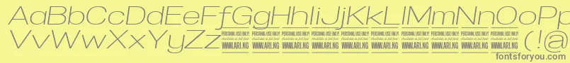 フォントSpecifypersonalExplightitalic – 黄色の背景に灰色の文字