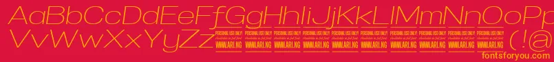 SpecifypersonalExplightitalic Font – Orange Fonts on Red Background