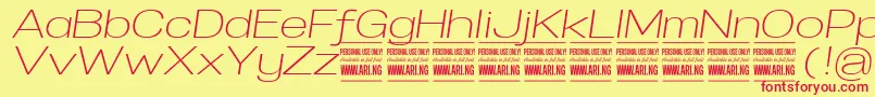 SpecifypersonalExplightitalic Font – Red Fonts on Yellow Background