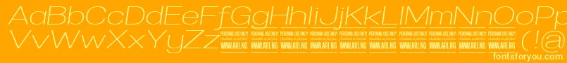 SpecifypersonalExplightitalic Font – Yellow Fonts on Orange Background