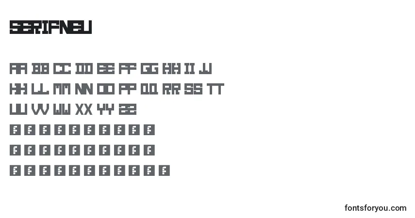 Шрифт SerifNeu – алфавит, цифры, специальные символы