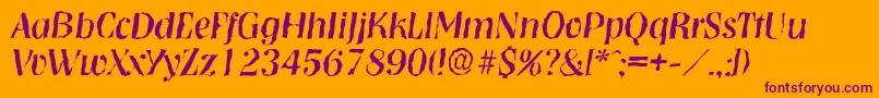 NashvillerandomItalic Font – Purple Fonts on Orange Background