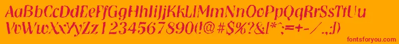 NashvillerandomItalic Font – Red Fonts on Orange Background