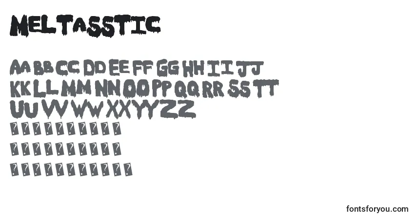 A fonte Meltasstic – alfabeto, números, caracteres especiais