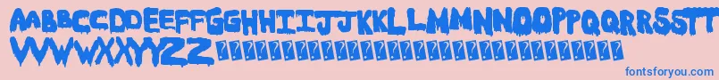 Więcej informacji o czcionce Meltasstic Czcionka Meltasstic – niebieskie czcionki na różowym tle