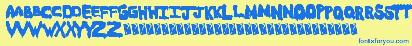 Czcionka Meltasstic – niebieskie czcionki na żółtym tle