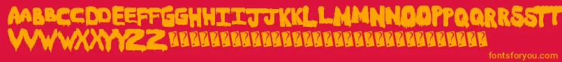 Meltasstic Font – Orange Fonts on Red Background