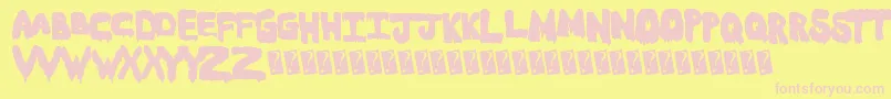 Meltasstic Font – Pink Fonts on Yellow Background