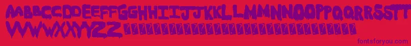 Meltasstic Font – Purple Fonts on Red Background