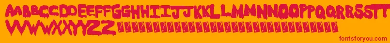 Meltasstic Font – Red Fonts on Orange Background
