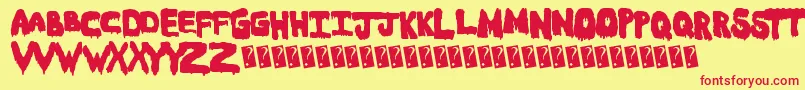 Meltasstic Font – Red Fonts on Yellow Background