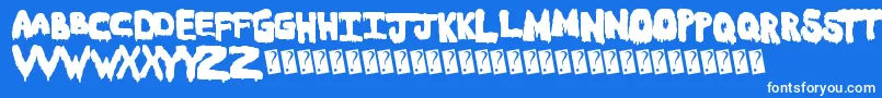Czcionka Meltasstic – białe czcionki na niebieskim tle