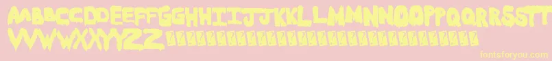 Meltasstic-Schriftart – Gelbe Schriften auf rosa Hintergrund
