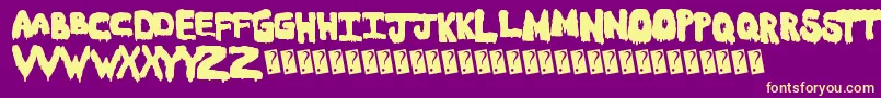 Fonte Meltasstic – fontes amarelas em um fundo roxo