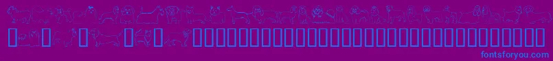 Puppins ffy Font – Blue Fonts on Purple Background