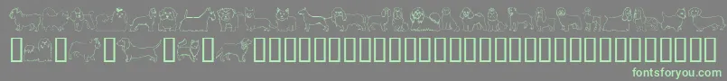 Puppins ffy Font – Green Fonts on Gray Background