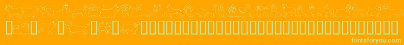 Puppins ffy Font – Green Fonts on Orange Background