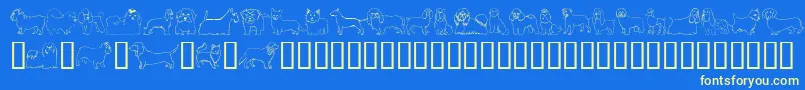 Puppins ffy Font – Yellow Fonts on Blue Background