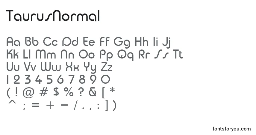 Schriftart TaurusNormal – Alphabet, Zahlen, spezielle Symbole