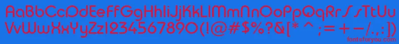 TaurusNormal-Schriftart – Rote Schriften auf blauem Hintergrund