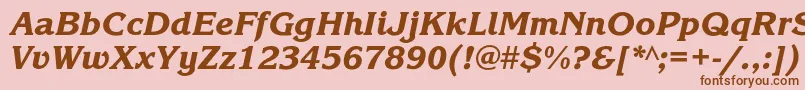 Шрифт KorinnablackcKursiv – коричневые шрифты на розовом фоне