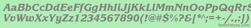 フォントKorinnablackcKursiv – 緑の背景に灰色の文字