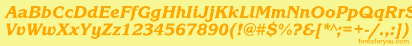 KorinnablackcKursiv-Schriftart – Orangefarbene Schriften auf gelbem Hintergrund