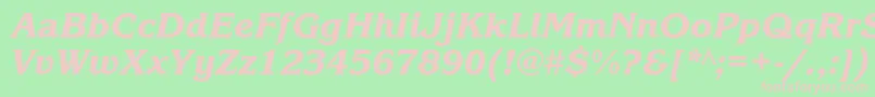 KorinnablackcKursiv Font – Pink Fonts on Green Background