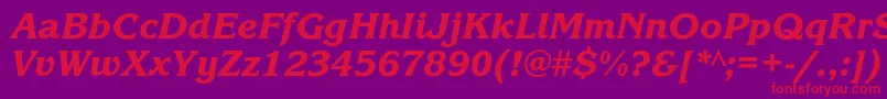 KorinnablackcKursiv Font – Red Fonts on Purple Background