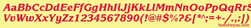 KorinnablackcKursiv Font – Red Fonts on Yellow Background