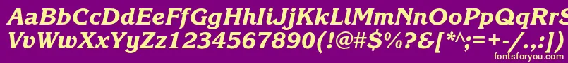 KorinnablackcKursiv Font – Yellow Fonts on Purple Background