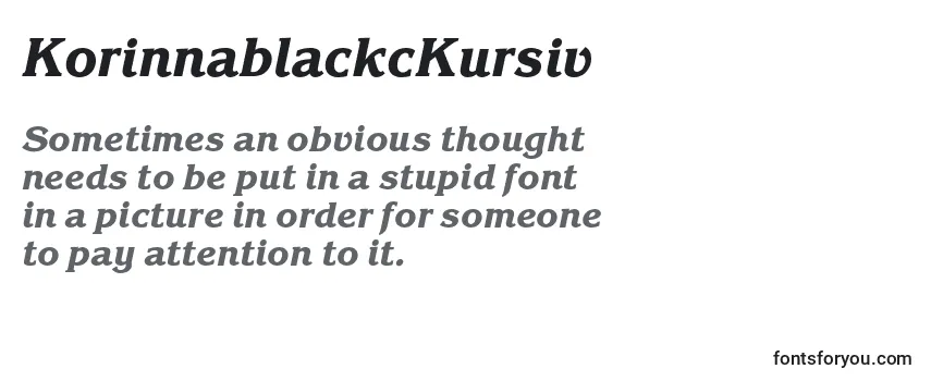 Review of the KorinnablackcKursiv Font