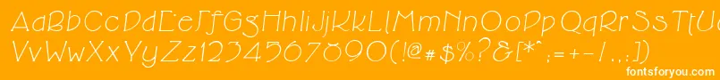 Cupolaitalic-Schriftart – Weiße Schriften auf orangefarbenem Hintergrund