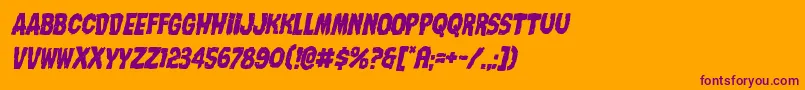 Nightmarealleyital Font – Purple Fonts on Orange Background