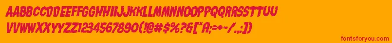 Nightmarealleyital Font – Red Fonts on Orange Background